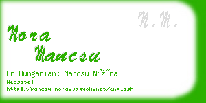 nora mancsu business card